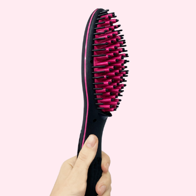 Ceramic Hair Brush Straightner +Phone bag